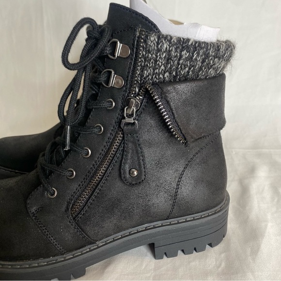 Cliffs by White Mountain Woman Boot Lace Up Mandy Black Boot Size 7.5M New - Picture 9 of 11